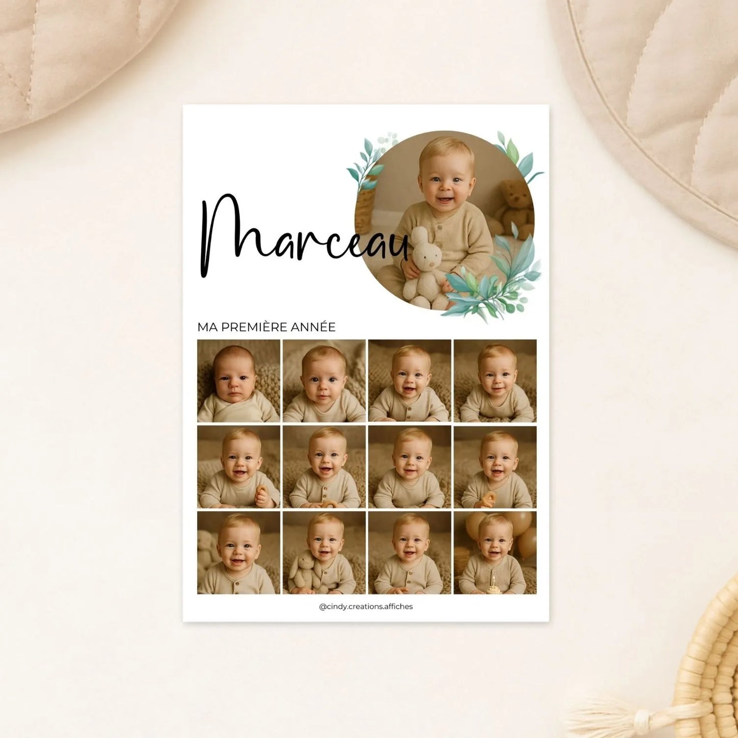 affiche ma premiere année photos personnalisée