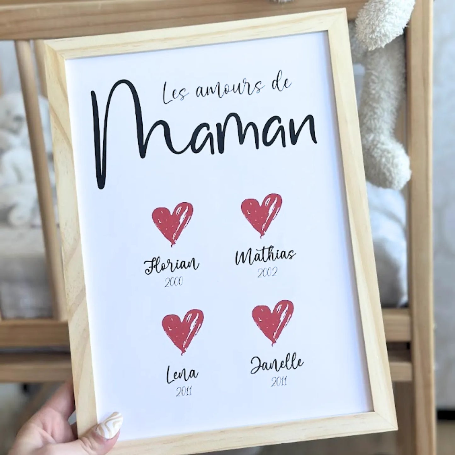affiche famille personnalisee pour maman