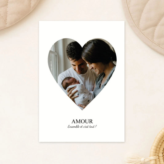 affiche famille photo coeur personnalisee
