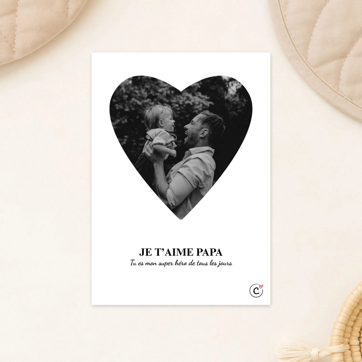 affiche photo personnalisée coeur papa