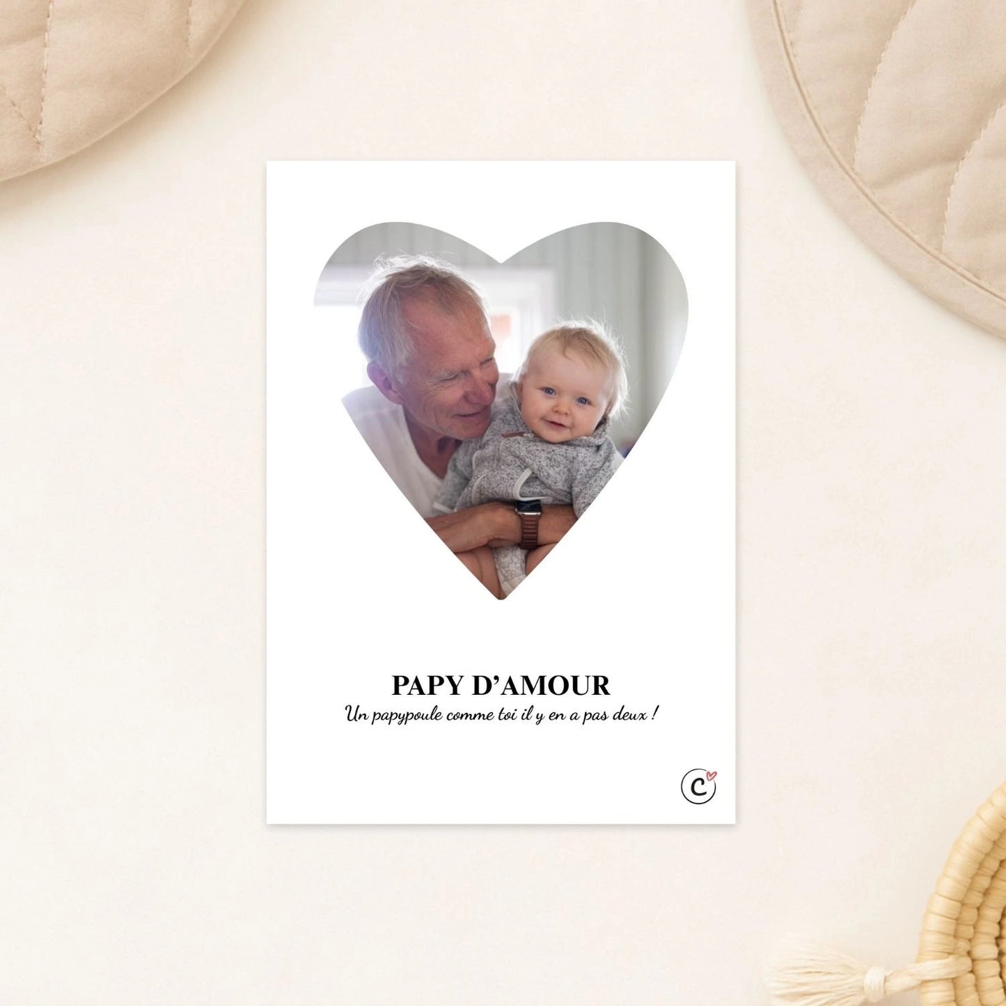 affiche photo personnalisée coeur papy