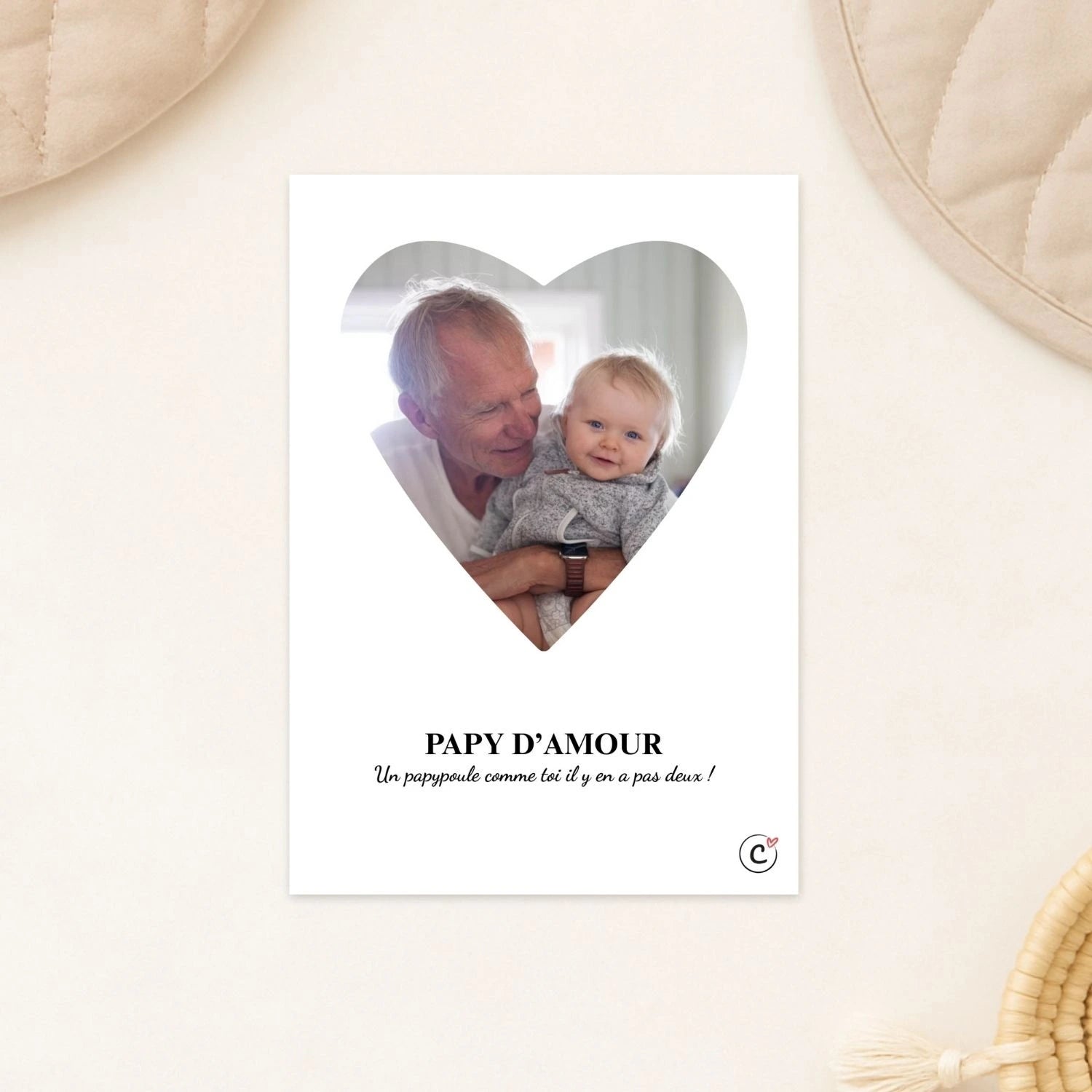 affiche photo personnalisée coeur papy