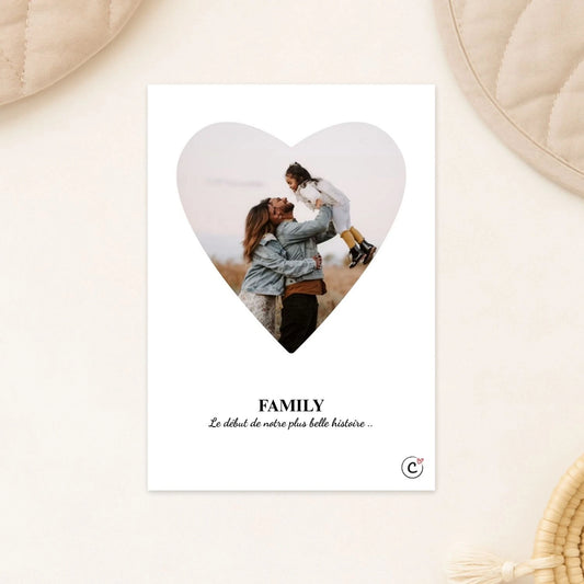 affiche photo famille personnalisee coeur