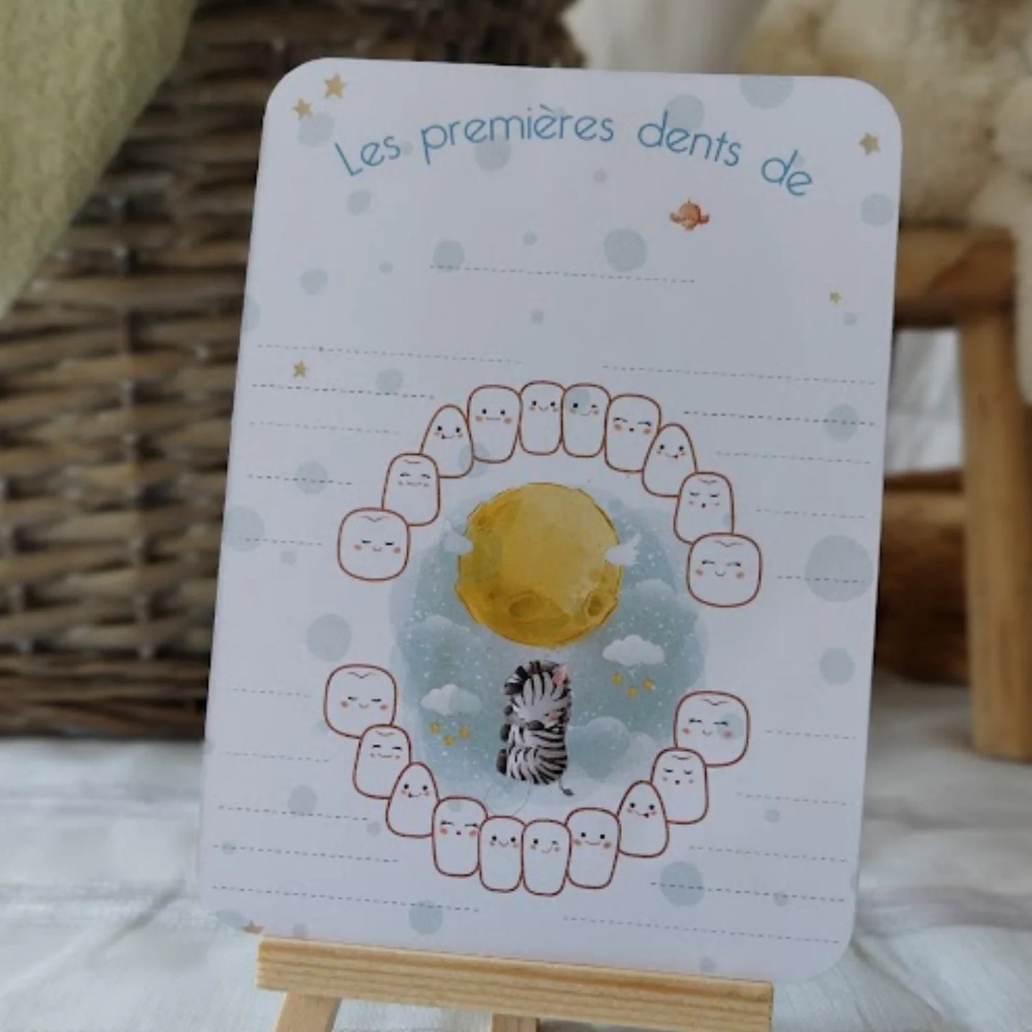 carte bebe mes premieres dents illustration zebre