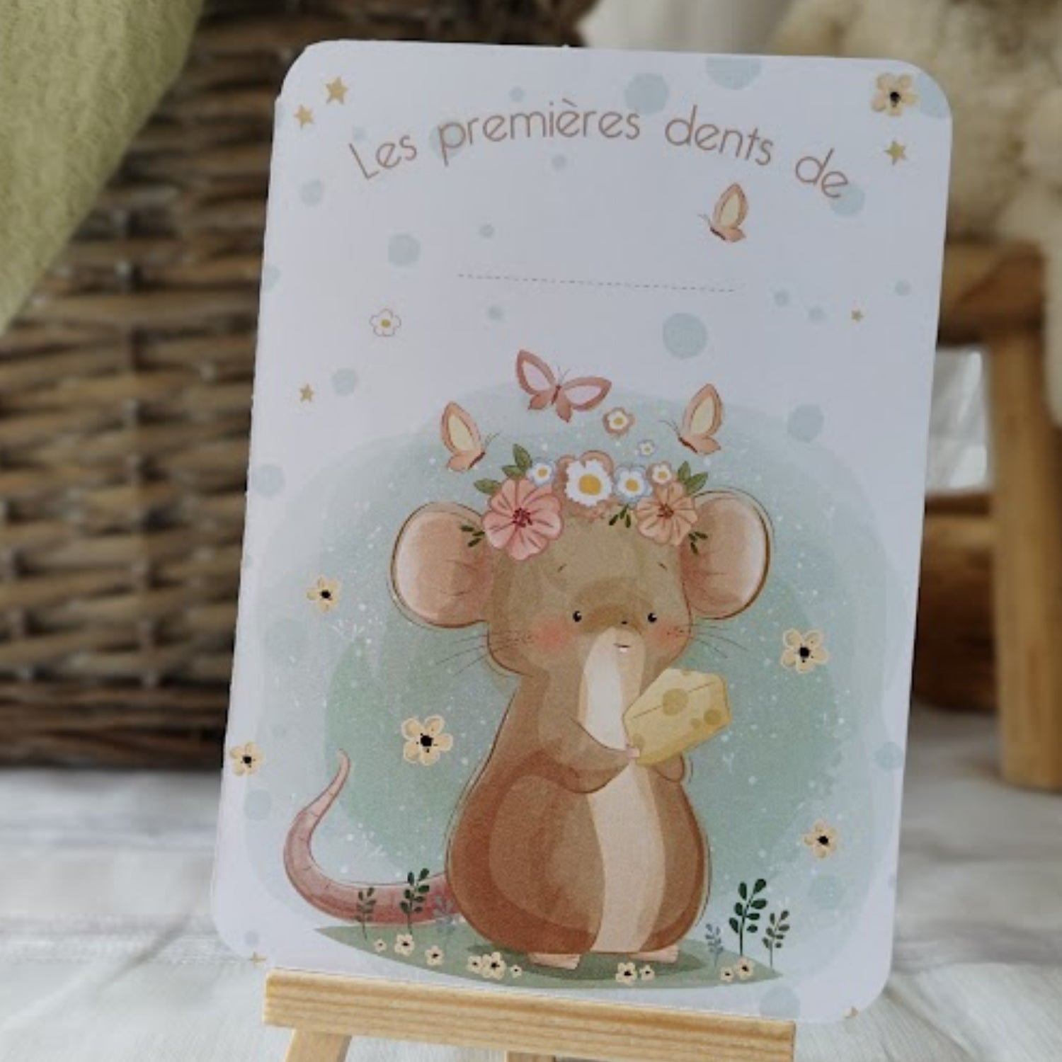 carte bebe mes premieres dents a noter souris