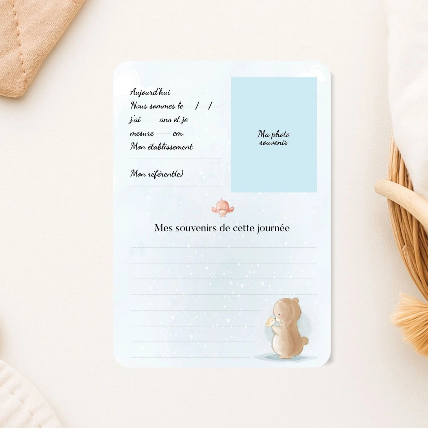 carte ma premiere rentre enfant bebe