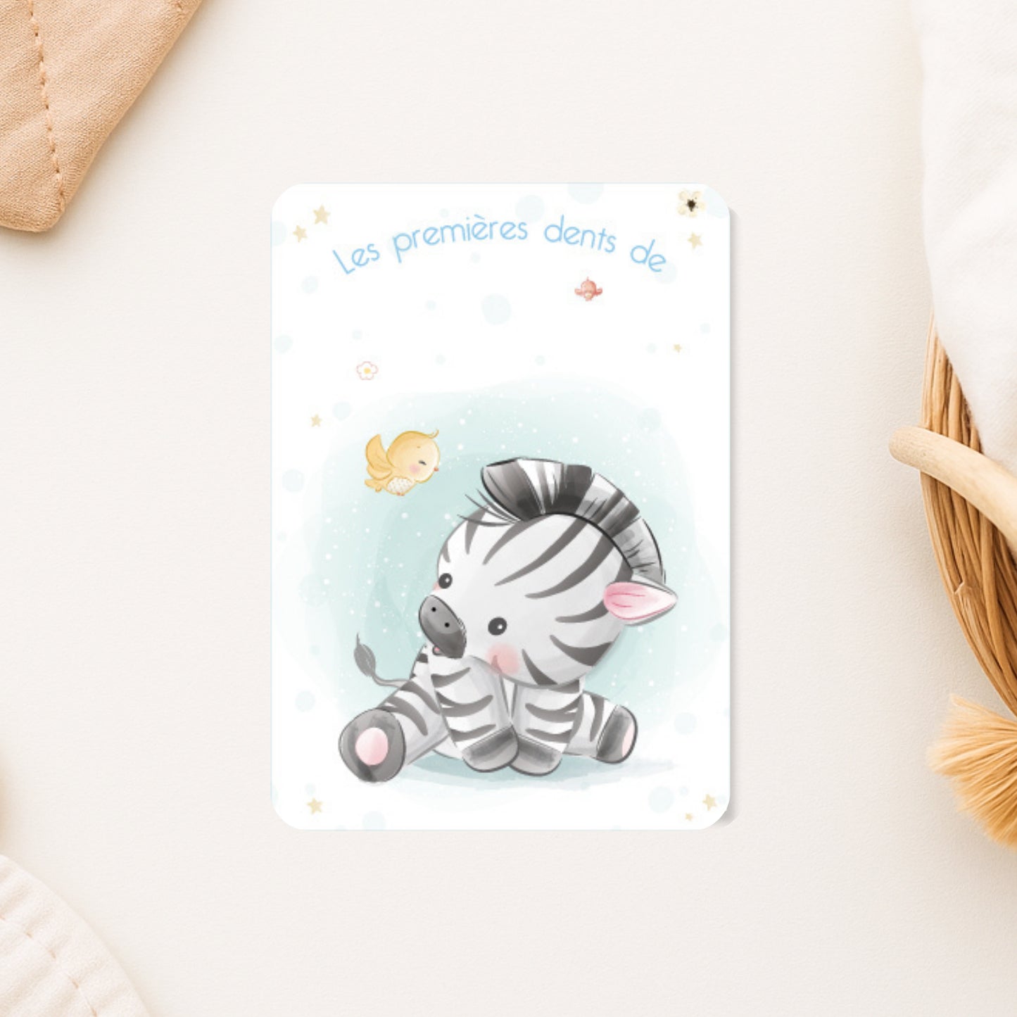 carte mes premieres dents illustration zebre