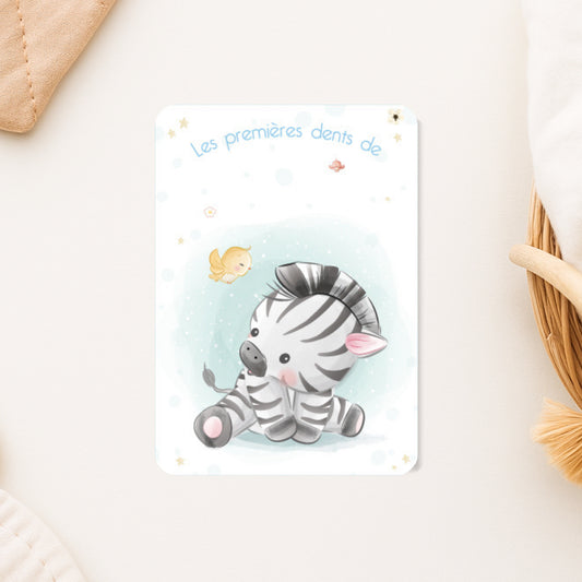 carte mes premieres dents illustration zebre