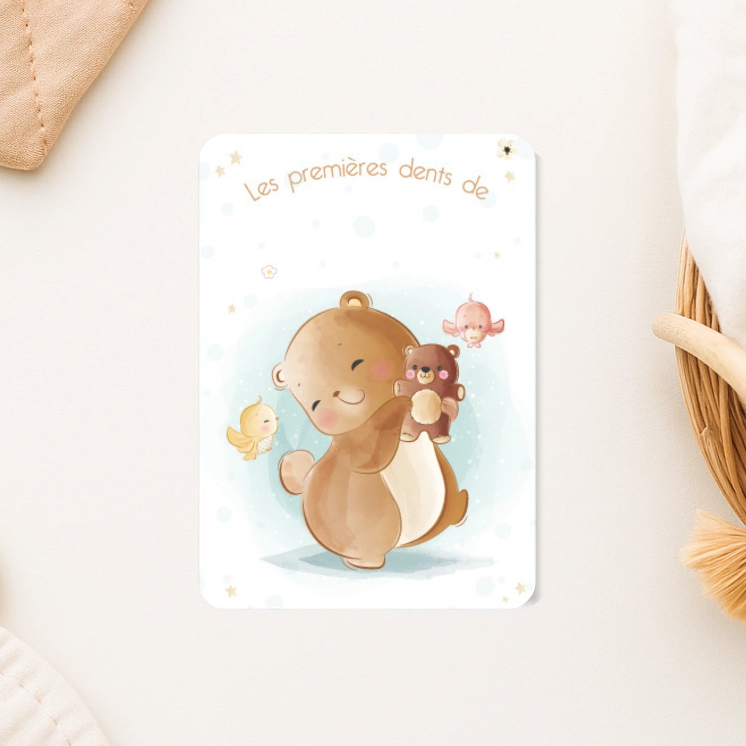 carte mes premieres dents illustration ourson