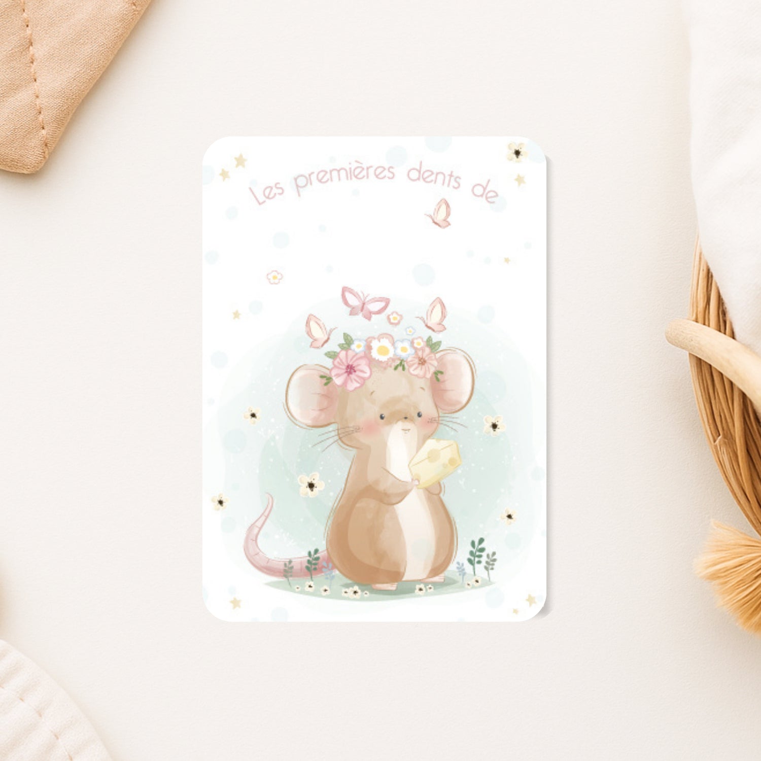 carte mes premieres dents illustration souris