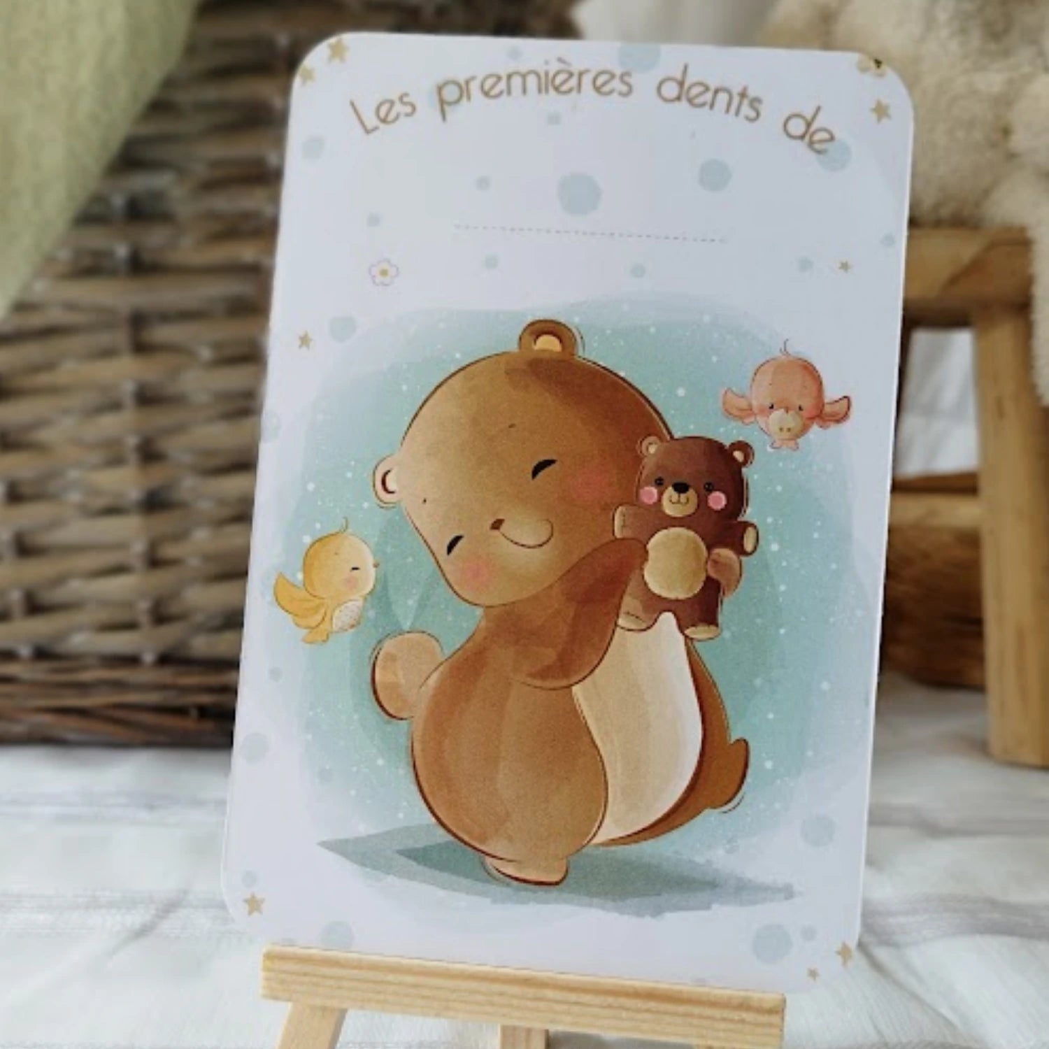 carte mes premieres dents illustration ours