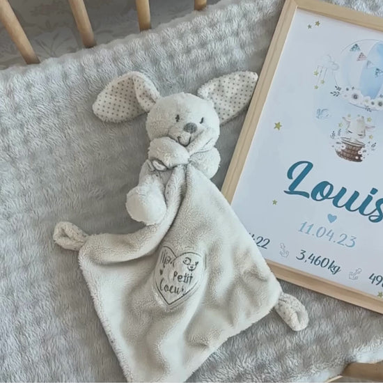 video affiche de naissance personnalisee girafe